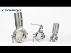 Eenvoudig werkende hygiënische SS316L DN25 pneumatische vlinderklep