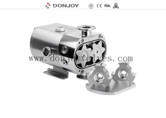 STUR-10 Mini-Lobopomp met 5 verlaten rotoren met Tri Clamp Inlet Outlet