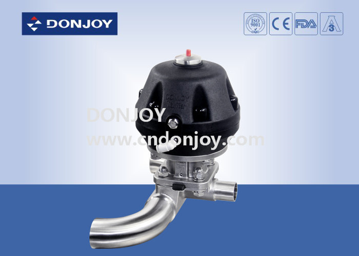 Plastic Pneumatic U type driewegdiafragma klep volgens ASME BPE