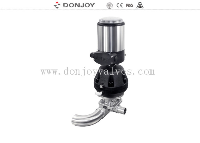 Plastic Pneumatic U type driewegdiafragma klep volgens ASME BPE
