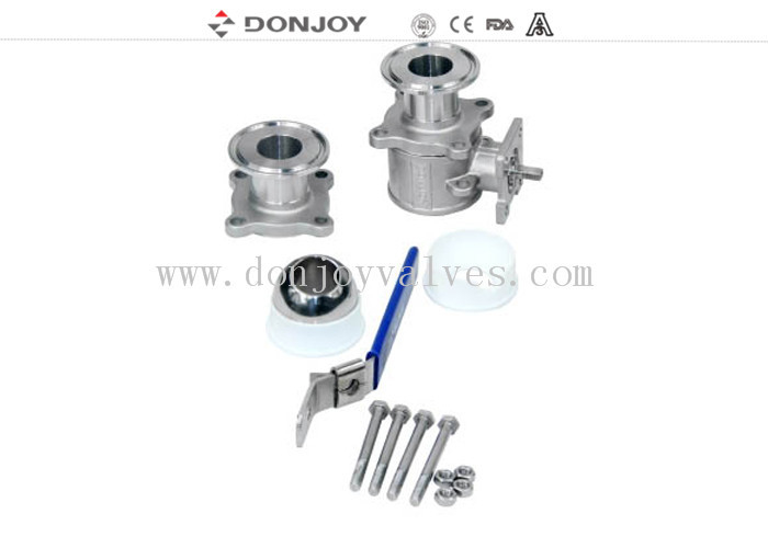1 inch non-retention full port ball valve met triclamp verbinding en ISO-bevestiging