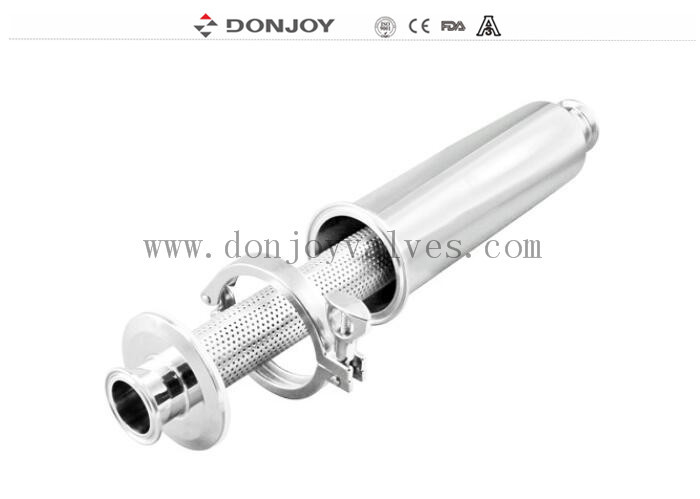 Inline sanitair filter / SS316L rechte strainer met tri-clamp einde