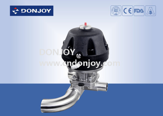 Plastic Pneumatic  U type three way Diaphragm Valve according ASME BPE