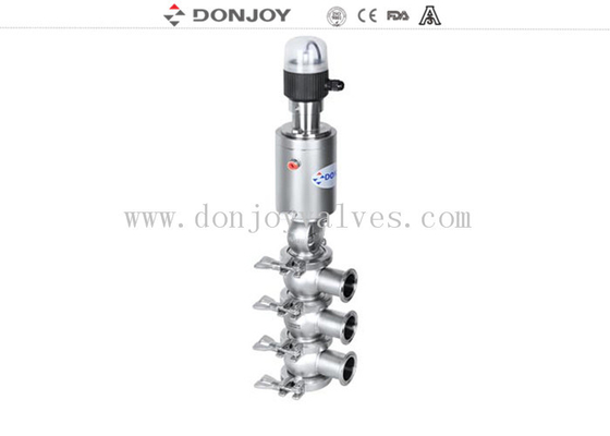 1" - 4" 304 316 pneumatic reversing seat valve with three seats and positioner IL-TOP