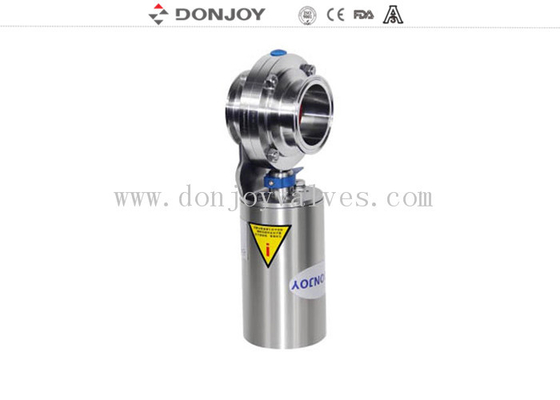 FDA Stainless steel SUS304 double acting sanitary grade pneumatic clamp butterfly valves with controller for food