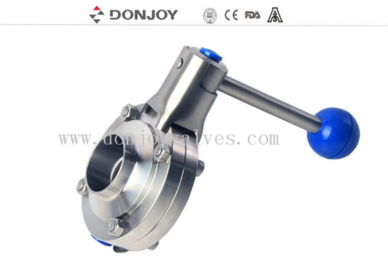 Donjoy weld sanitary butterfly valve with pull handle